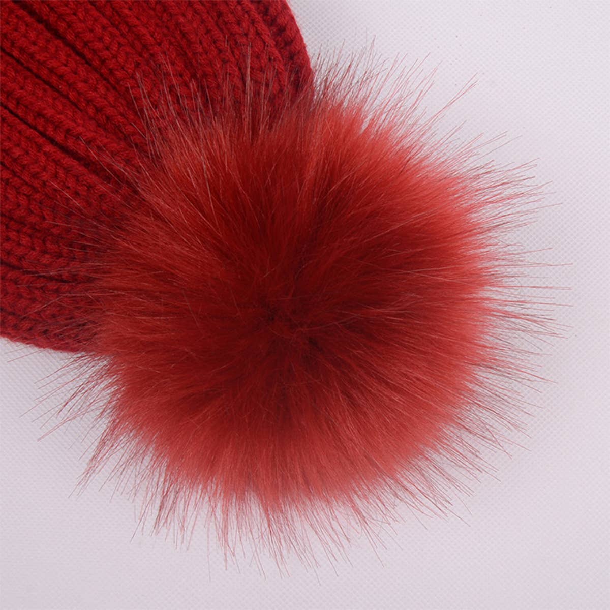 ACCITY FLUFFY BALL SIMPLE BASIC KNIT BEANIE_CWAH331: Black / (OS) 1